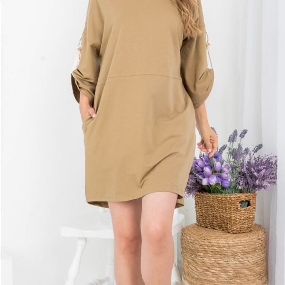 Free item with bundle Adorable oversized cotton jersey tie up sleeve dress - Picture 7 of 7